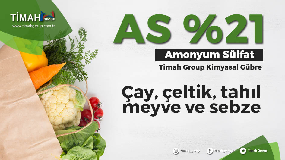 Amonyum Sülfat AS %21 Çay, çeltik, tahıl, meyve ve sebze
